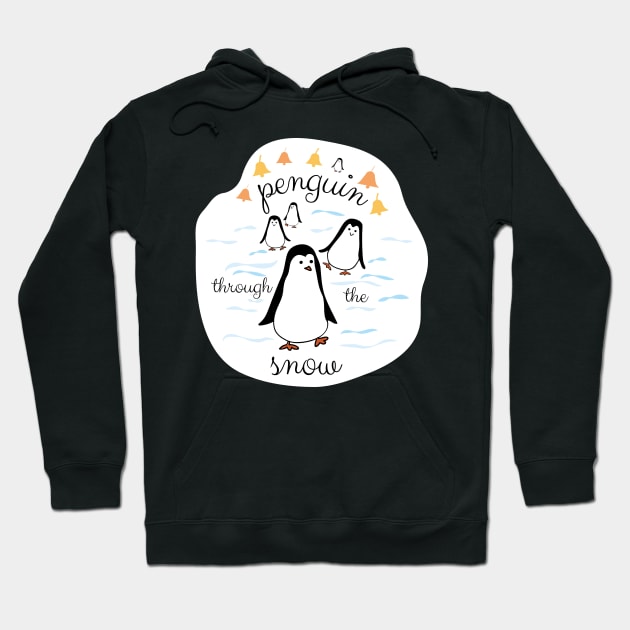 Penguin Through the Snow, Jingle Bells Hoodie by Markadesign